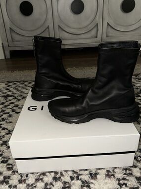 Givenchy Black Leather Combat Boots